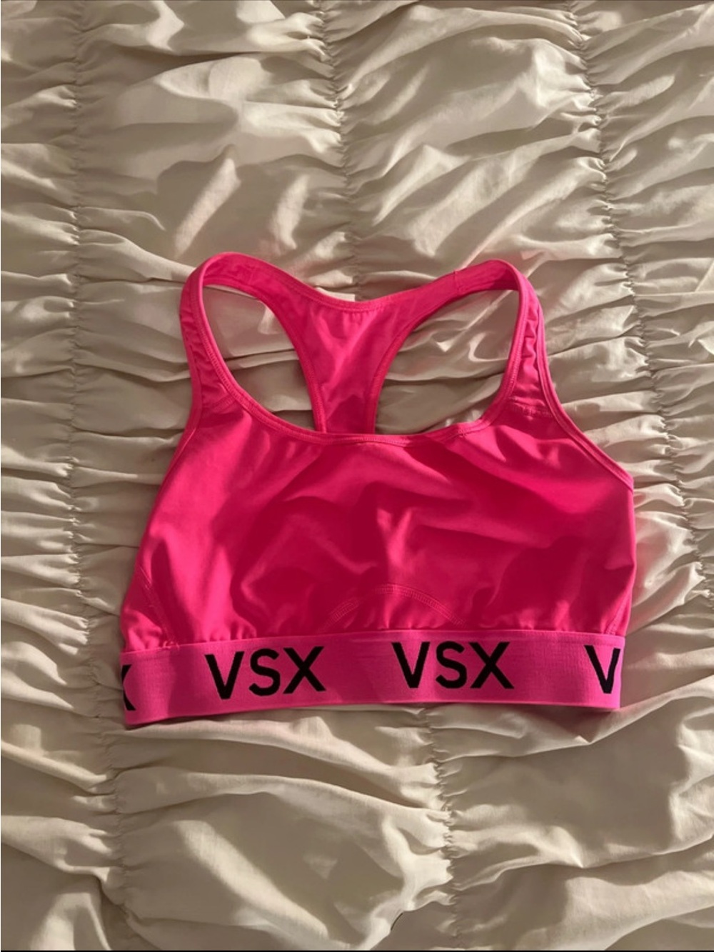 VSX Hot Pink Racerback Sports Bra with Branded Band